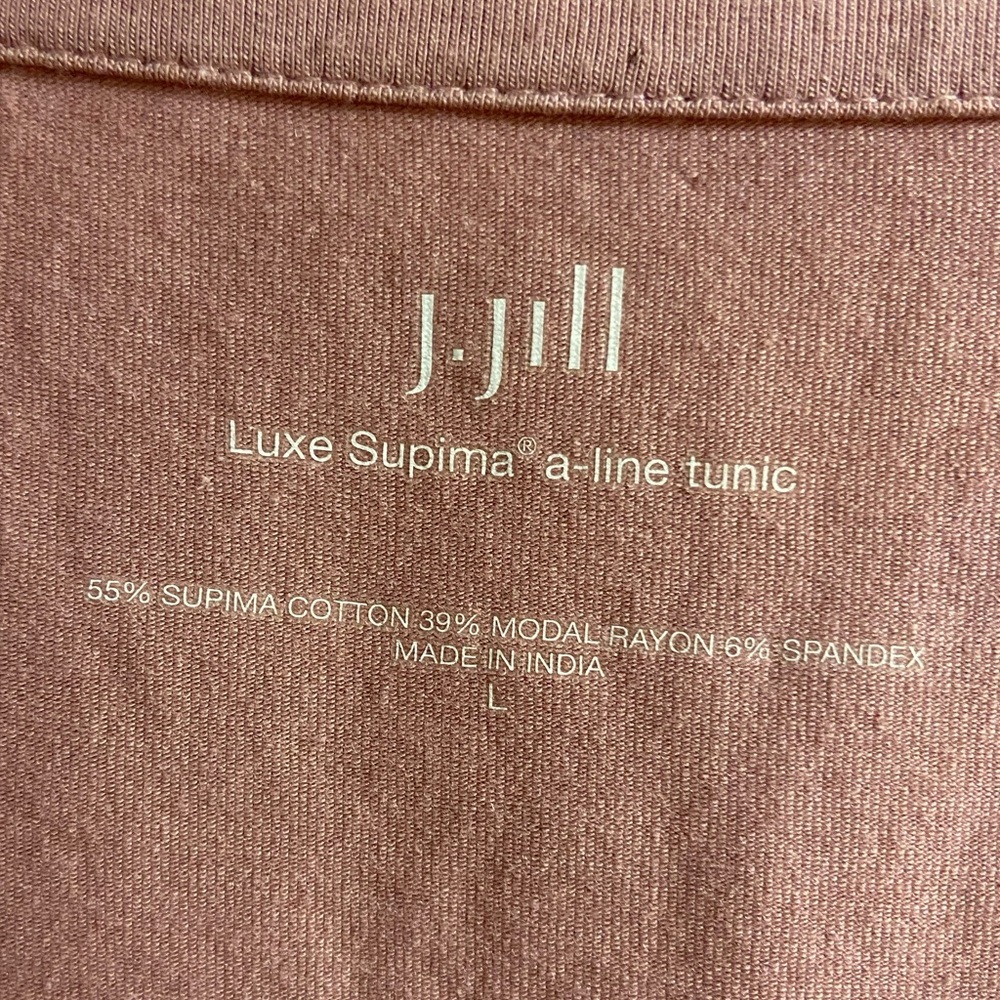 J Jill luxe supima A line tunic 3/4 sleeves pink Large - Picture 4 of 4